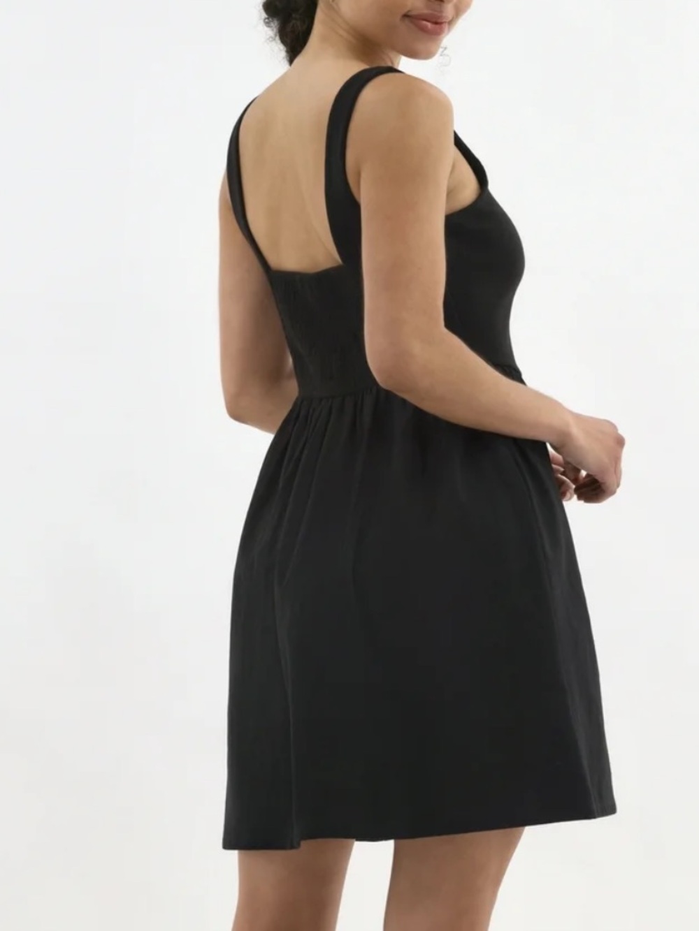 No Boundaries Y2K Black V Waist Casual Chic Fit & Flare Mini Tank Dress Size XS - Picture 2 of 9